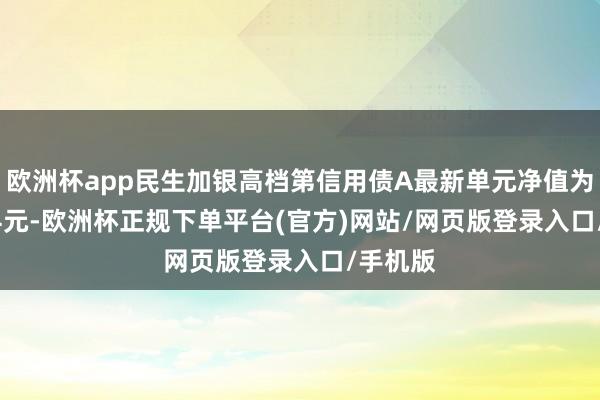 欧洲杯app民生加银高档第信用债A最新单元净值为1.1024元-欧洲杯正规下单平台(官方)网站/网页版登录入口/手机版