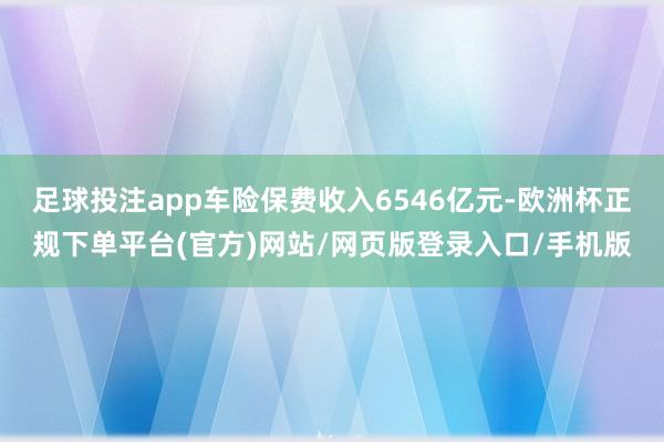 足球投注app车险保费收入6546亿元-欧洲杯正规下单平台(官方)网站/网页版登录入口/手机版