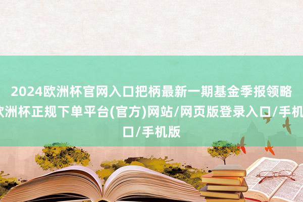 2024欧洲杯官网入口把柄最新一期基金季报领略-欧洲杯正规下单平台(官方)网站/网页版登录入口/手机版