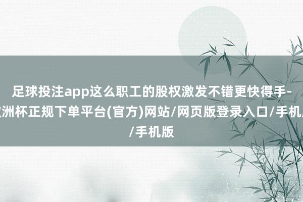 足球投注app这么职工的股权激发不错更快得手-欧洲杯正规下单平台(官方)网站/网页版登录入口/手机版