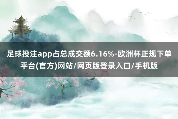 足球投注app占总成交额6.16%-欧洲杯正规下单平台(官方)网站/网页版登录入口/手机版