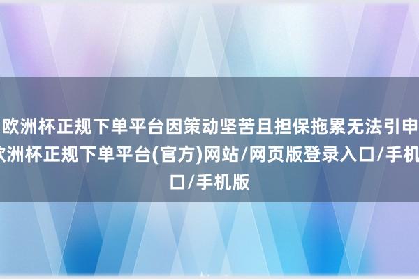 欧洲杯正规下单平台因策动坚苦且担保拖累无法引申-欧洲杯正规下